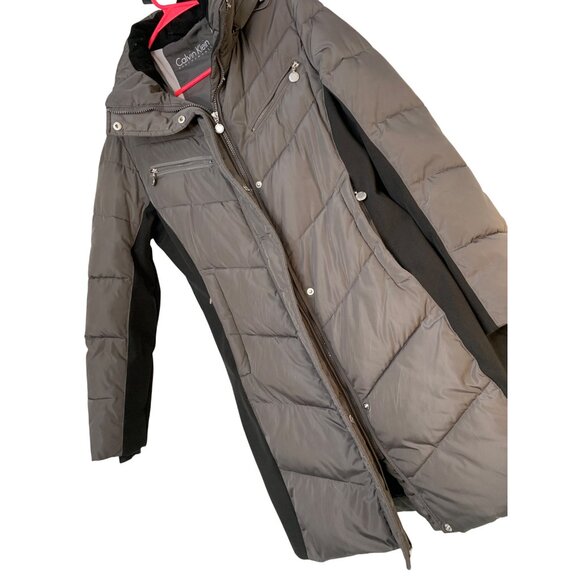 Calvin Klein Performance Womens Quilted Puffer Coat Hood Small RB10714 EUC - Picture 2 of 14